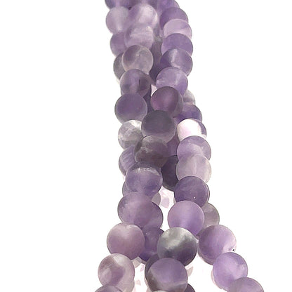 One 6mm Chevron Amethyst Matte 16'' gemstone strand
