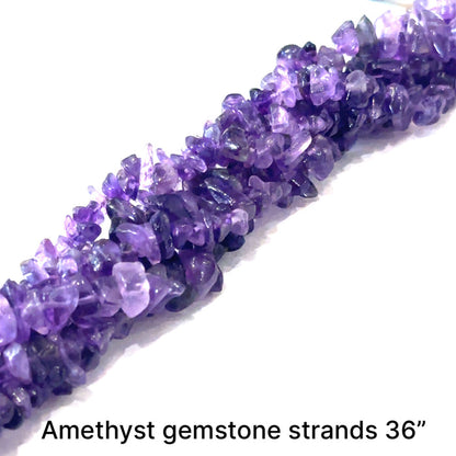 One Amethyst Gemstone Chip Strands 36''
