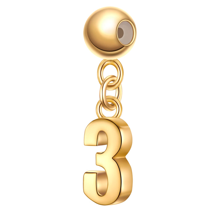 Anhänger Charm Zahl 3 gold