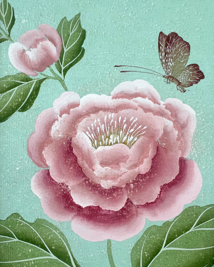 Antique Dog Rose Original Painting - Diane Hill