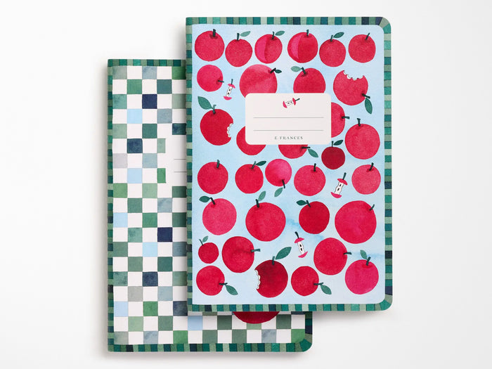 Apple A Day Set of Two Stitched Notebooks