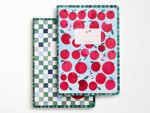 Apple A Day Set of Two Stitched Notebooks