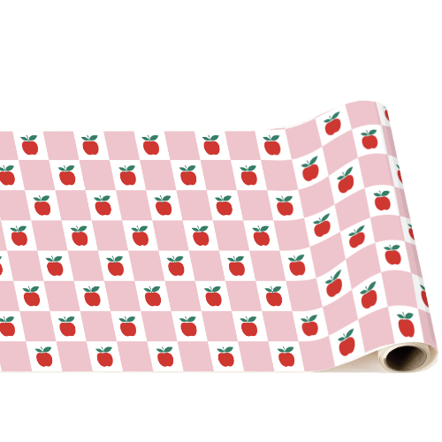 Bonjour Fête APPLE & PINK CHECKER TABLE RUNNER