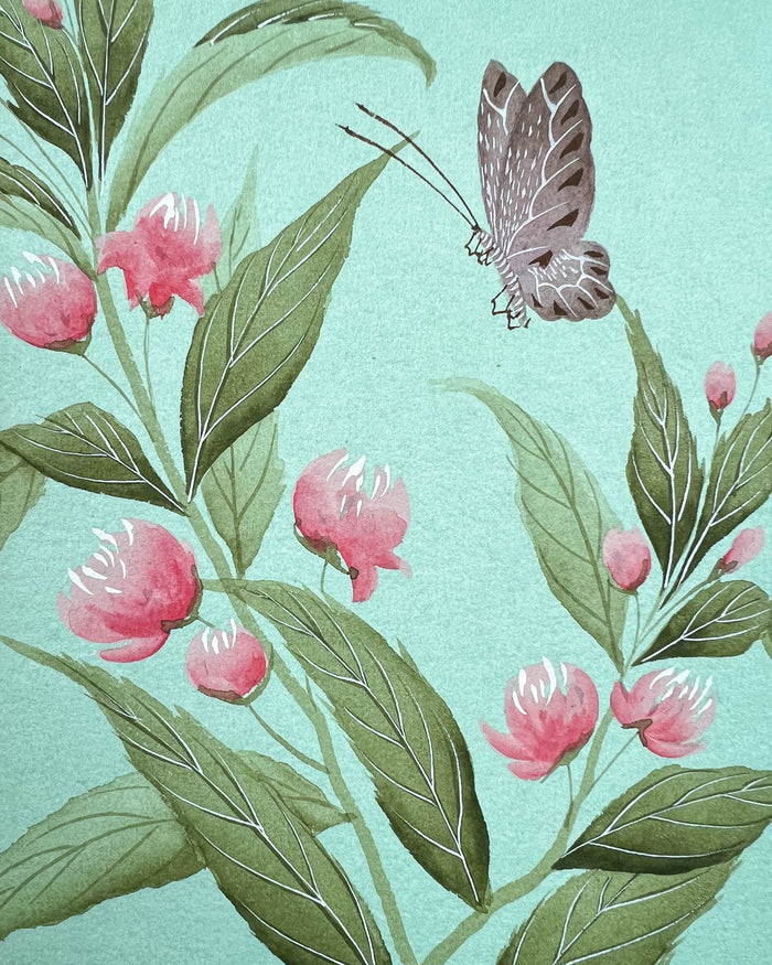 Aqua Wildflower Original Painting - Diane Hill