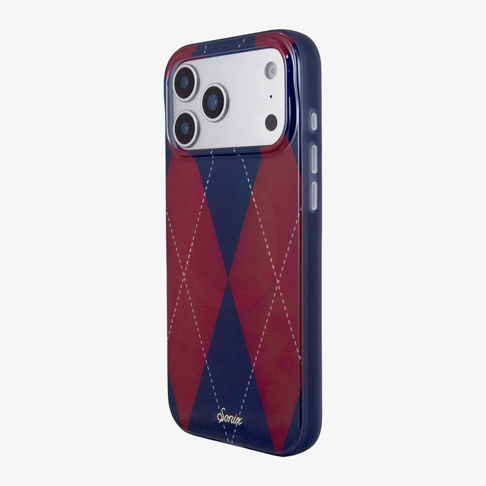 Argyle Red / Blue MagSafe® Compatible iPhone Case