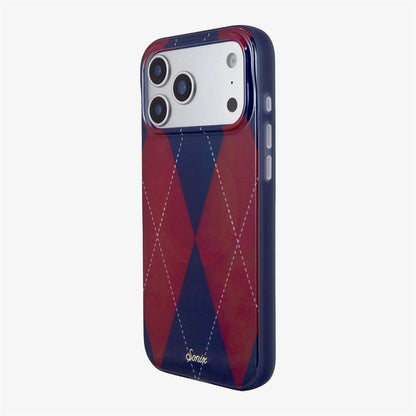 Argyle Red / Blue MagSafe® Compatible iPhone Case