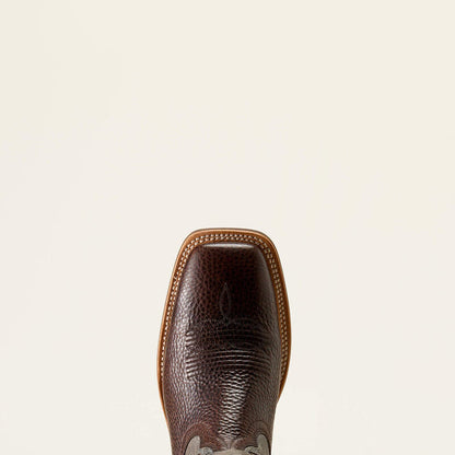 Ariat Men's Kanyon Toughstock VentTEK Wide Square Toe Cowboy Boot in Thunder Brown/Glacier Blue