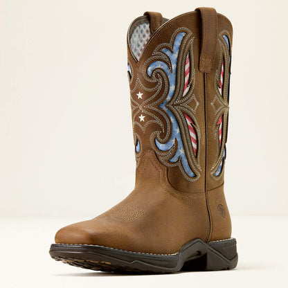 Ariat Women's Anthem Proud VentTEK Square Toe Western Boot in Aged Tan