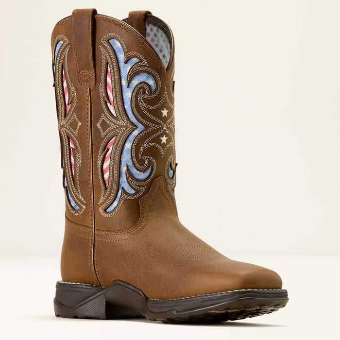 Ariat Women's Anthem Proud VentTEK Square Toe Western Boot in Aged Tan