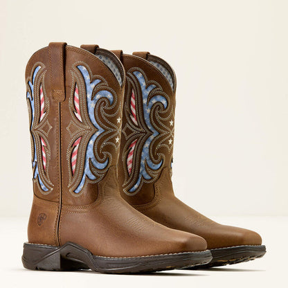 Ariat Women's Anthem Proud VentTEK Square Toe Western Boot in Aged Tan