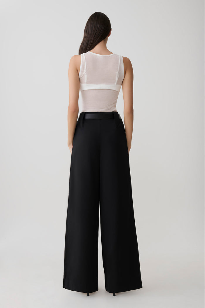 Arlo Wide Leg Suiting Trouser - Black