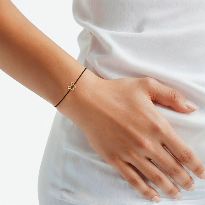 Armband Textil schwarz Butterfly gelbgold