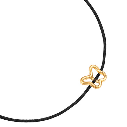 Armband Textil schwarz Butterfly gelbgold