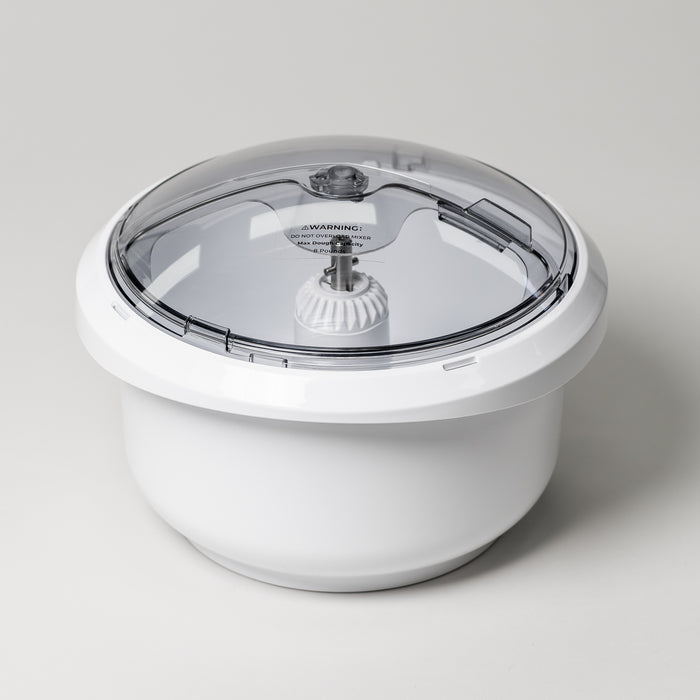Bowl shell, sliding lid, and drive shaft for the NutriMill artiste mixer