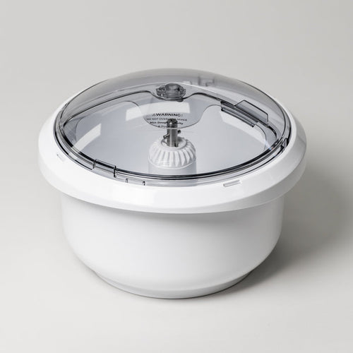 Bowl shell, sliding lid, and drive shaft for the NutriMill artiste mixer
