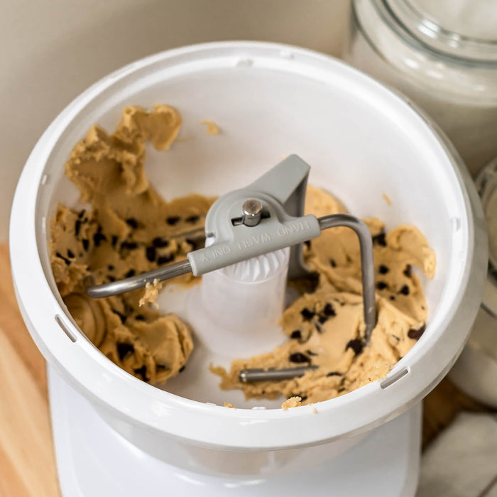 NutriMill artiste mixer mixing chocolate chip cookie dough