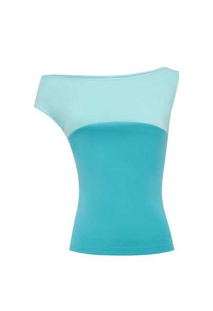 Asym Bardot Top Acqua (Original Fit)