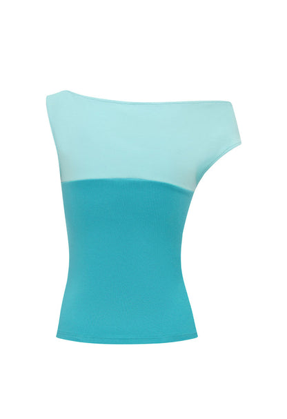 Asym Bardot Top Acqua (Original Fit)