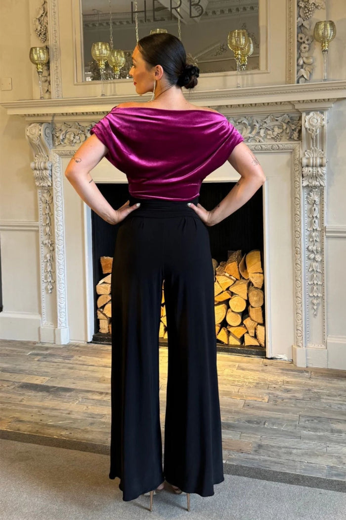 Atom Label_Velvet Magenta/Black Jumpsuit_Dotique