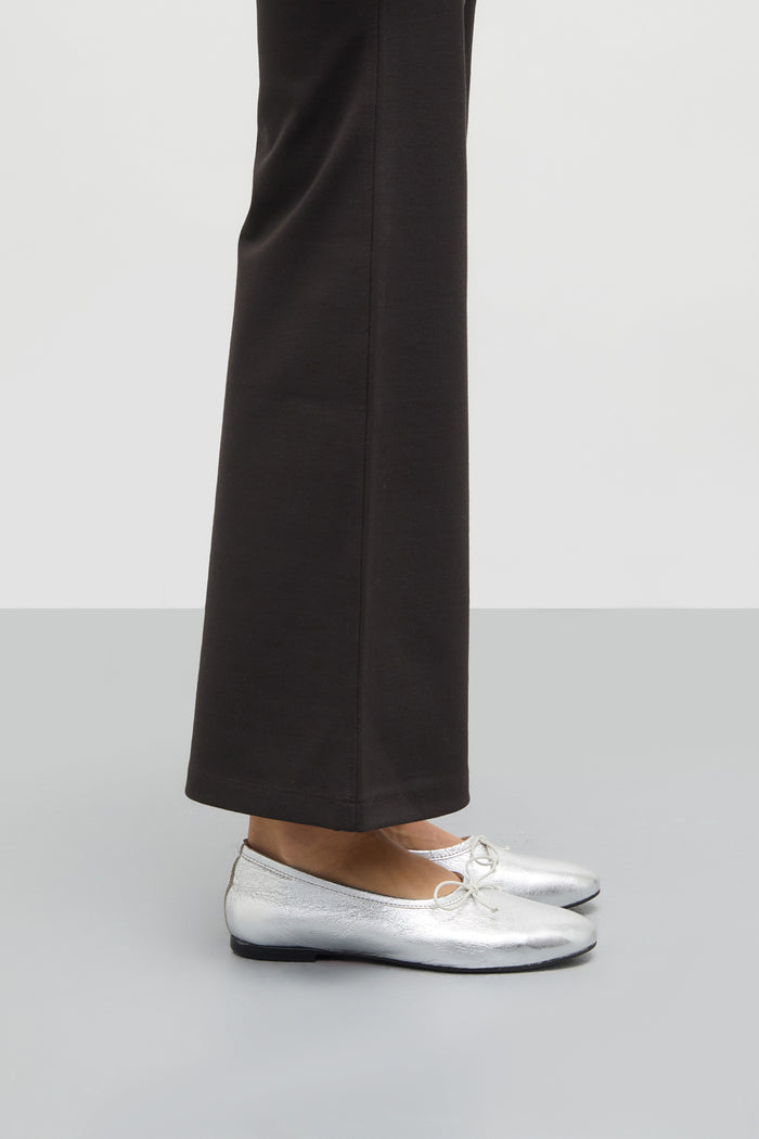 Ava Ballet Flats in Silver Leather