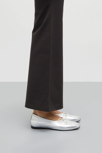 Ava Ballet Flats in Silver Leather