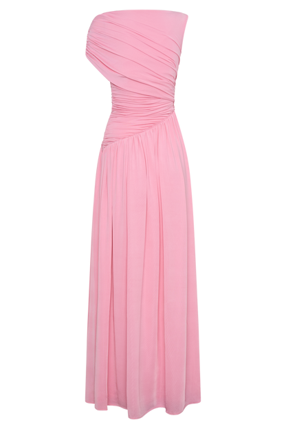 Ayeshya Slinky Asymmetric Maxi Dress - Candy Pink