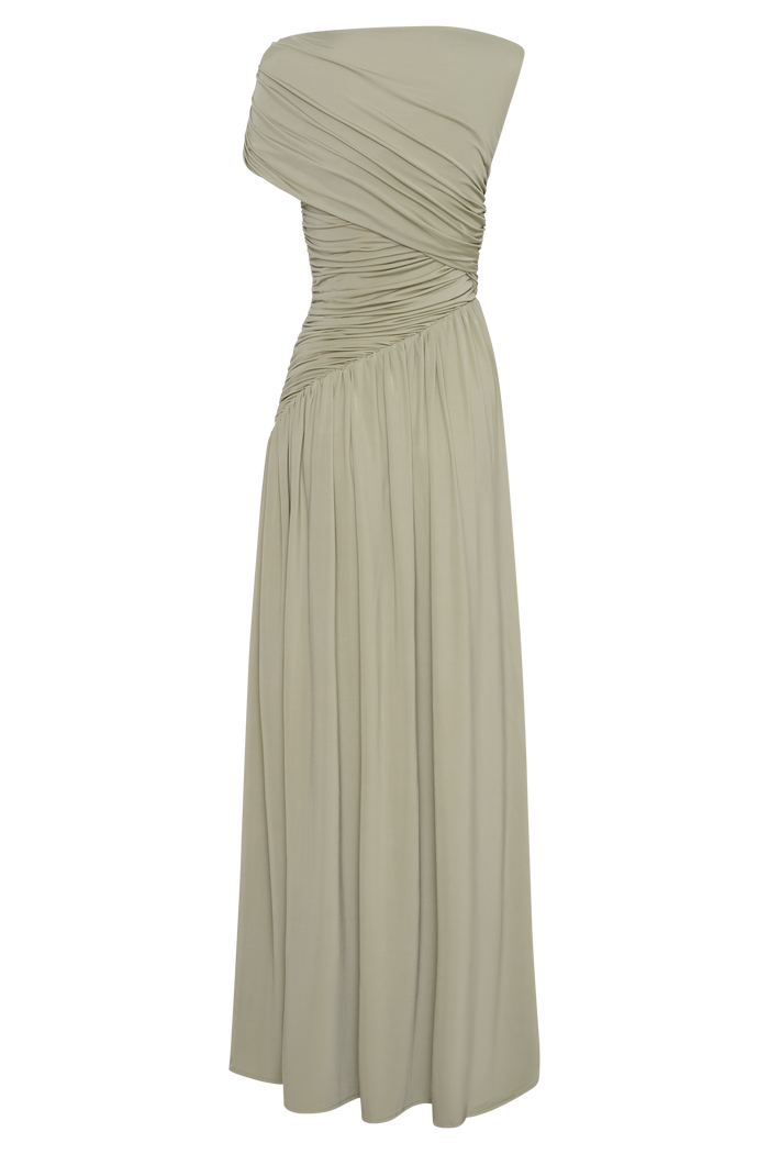 Ayeshya Slinky Asymmetric Maxi Dress - Sage