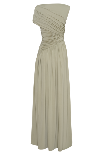 Ayeshya Slinky Asymmetric Maxi Dress - Sage