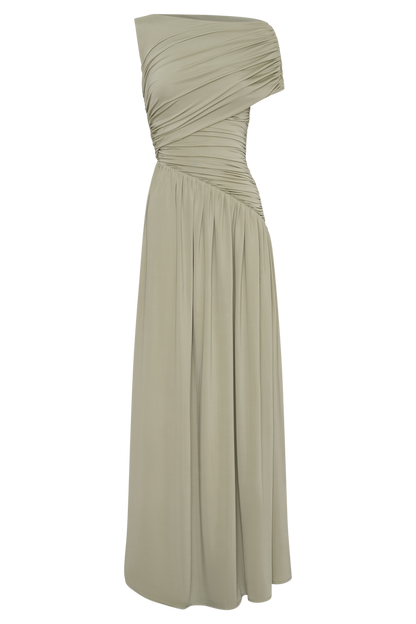 Ayeshya Slinky Asymmetric Maxi Dress - Sage
