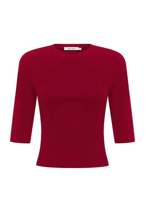 Baby V-Neck Top Rossa (Original Fit)