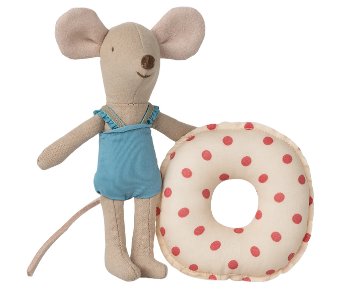 Beach mouse with float, Little sister - Red dot