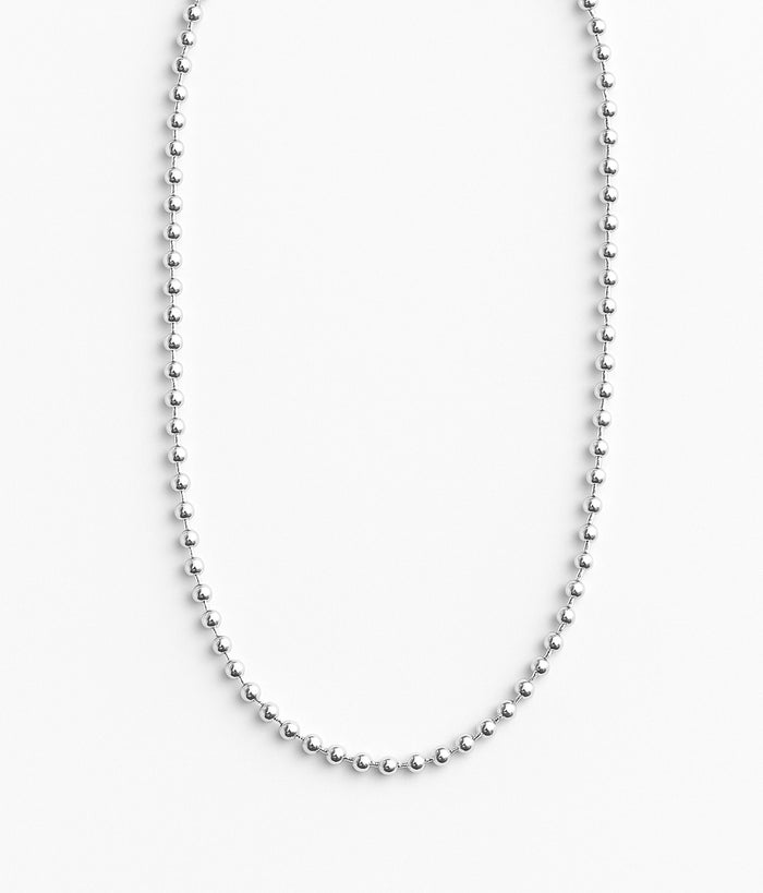 Beaded Chain Halsband silver, 3 mm / 45-47 cm