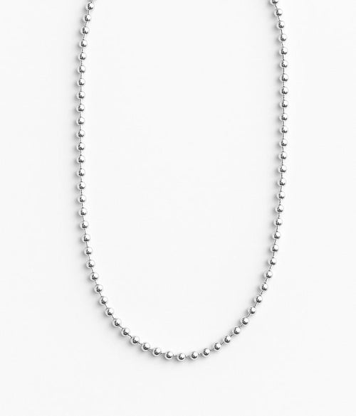 Beaded Chain Halsband silver, 3 mm / 45-47 cm