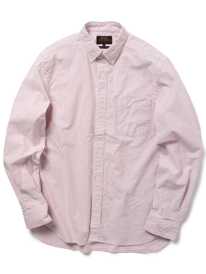 Beams Plus B.D. Oxford Candy Stripe - Wine