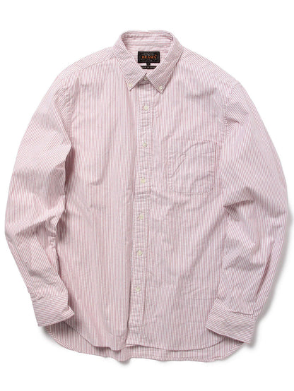 Beams Plus B.D. Oxford Candy Stripe - Wine