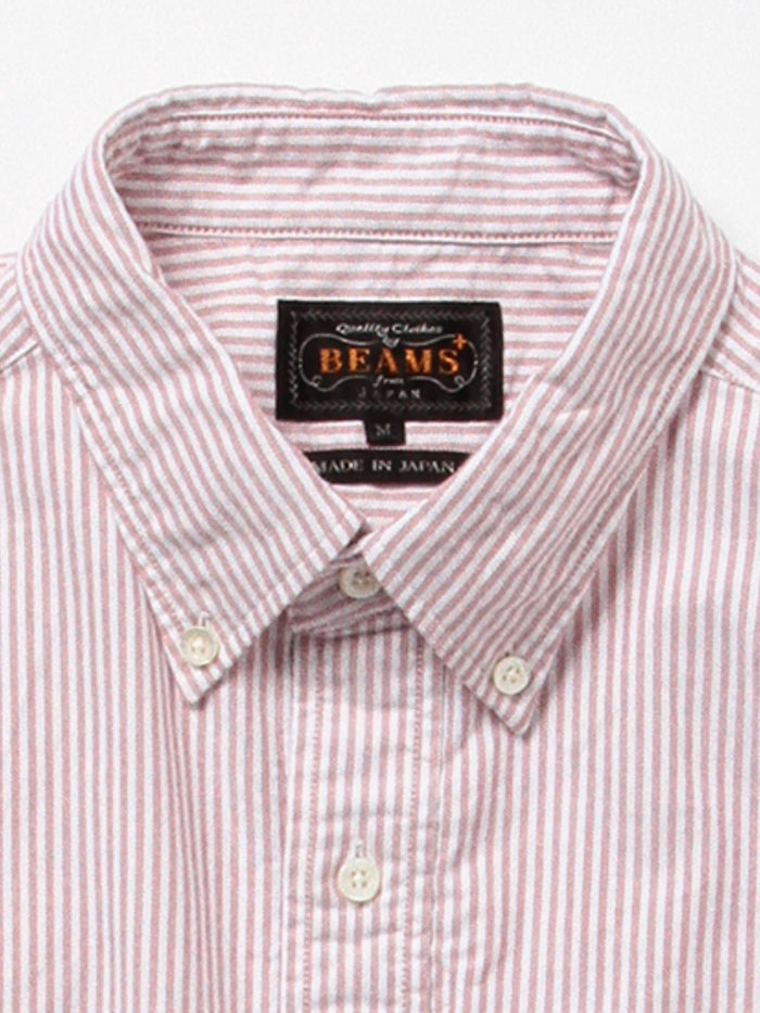Beams Plus B.D. Oxford Candy Stripe - Wine
