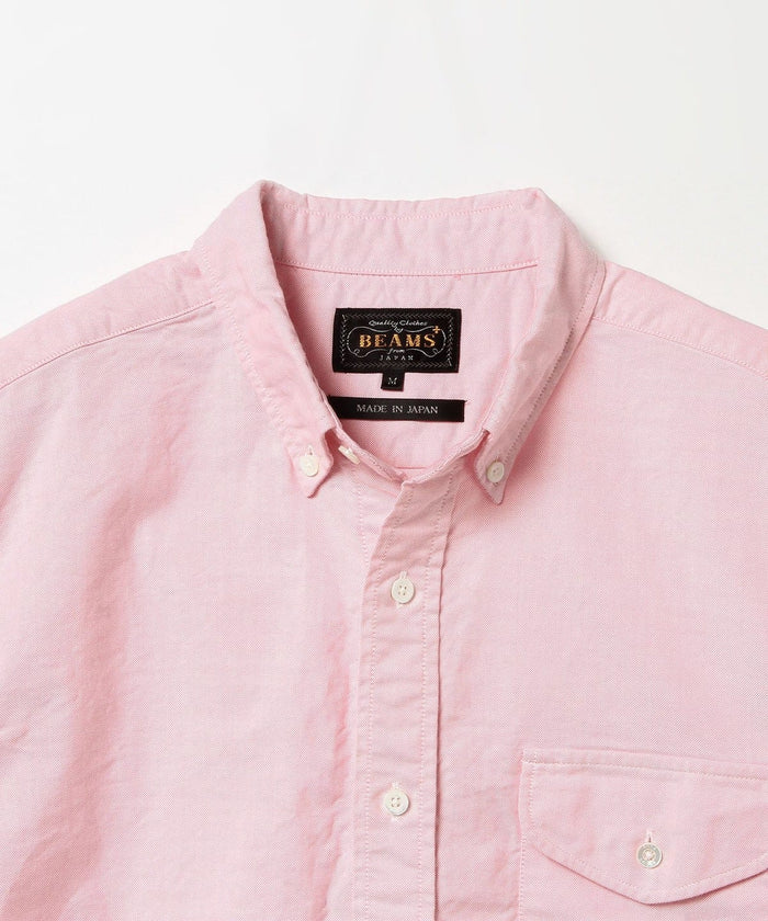 Beams Plus | B.D. Short Sleeve Oxford | Pink