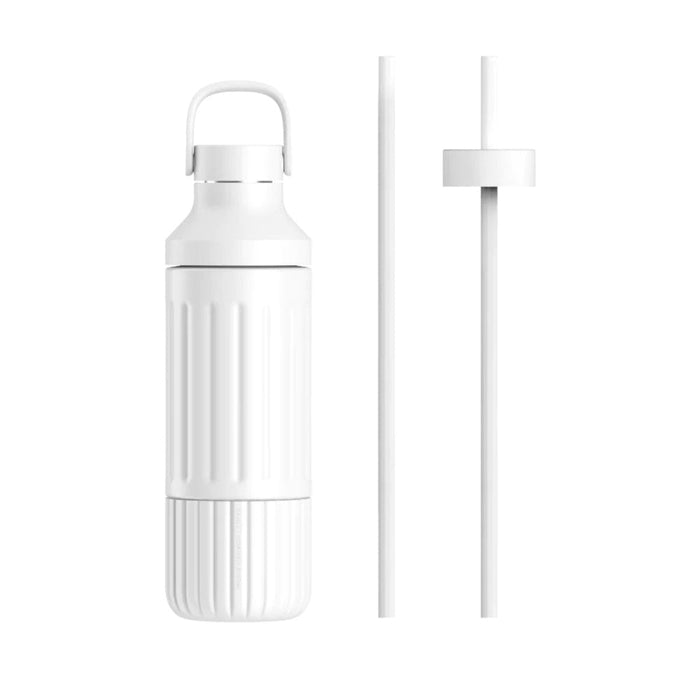 Cloud White Custom Beast Health Dual Cap Hydration Bottle - Corporate Gifts