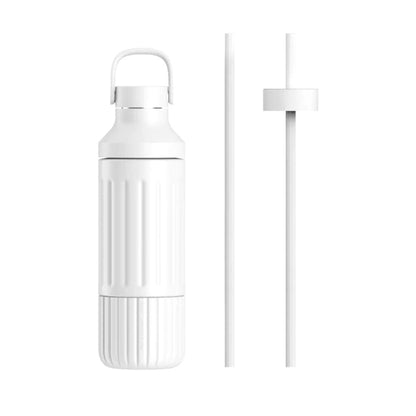 Cloud White Custom Beast Health Dual Cap Hydration Bottle - Corporate Gifts