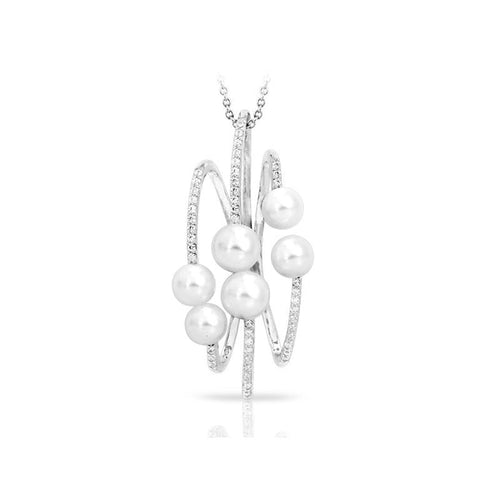 Belle e'toile Sterling Silver Effervescence Seashell Pearl Pendant