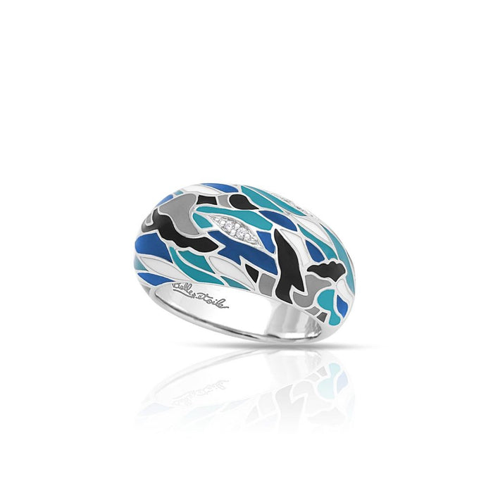 Belle e'toile Sterling Silver Migration Blue Ring, Size 7