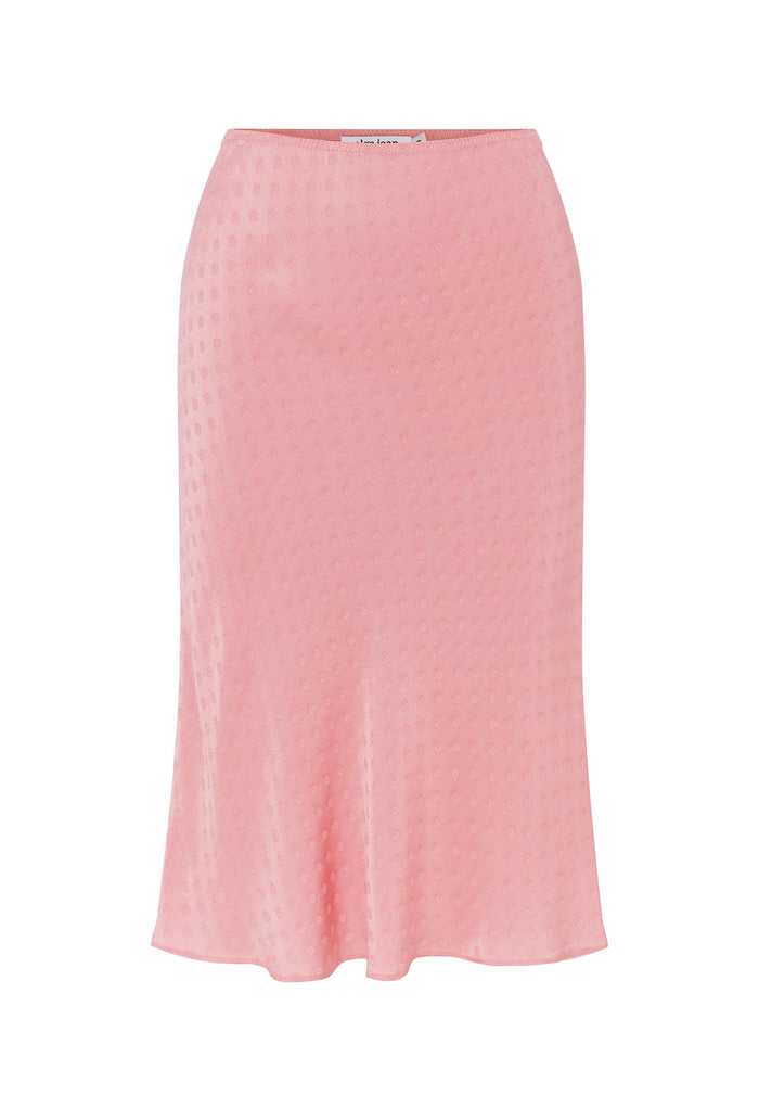 Bias Knee Skirt Jacquard Rosa