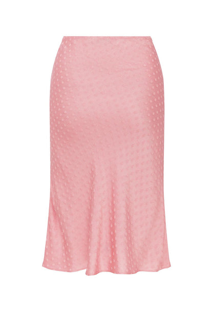 Bias Knee Skirt Jacquard Rosa