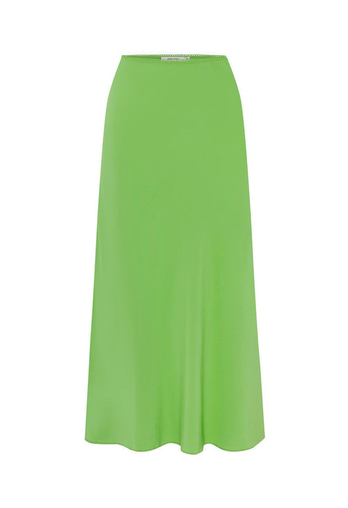 Bias Mid Skirt Verde Silk