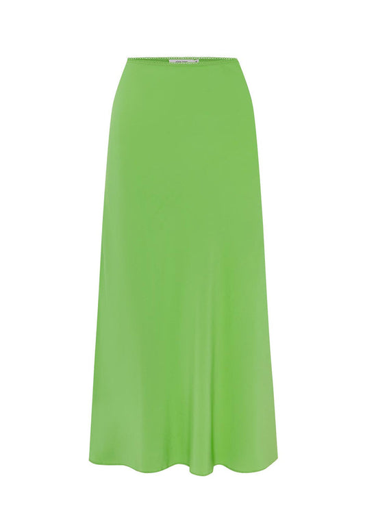 Bias Mid Skirt Verde Silk