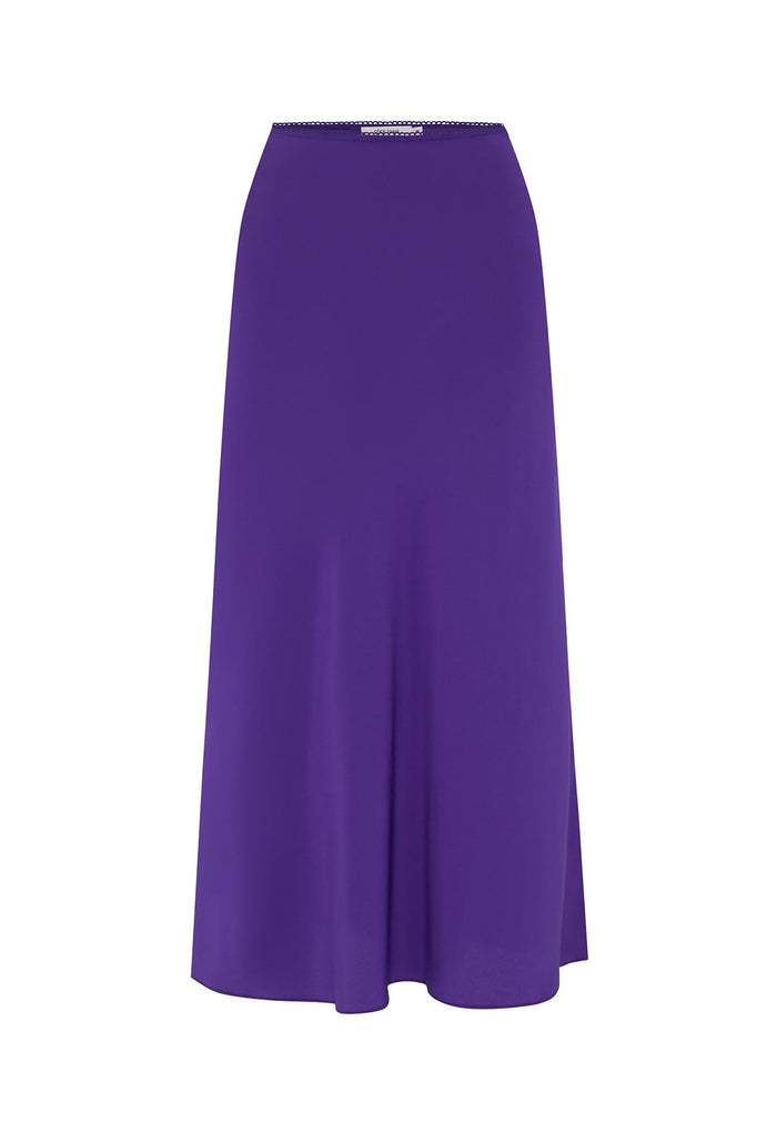 Bias Mid Skirt Viola Silk
