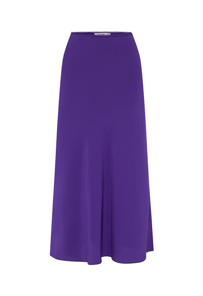 Bias Mid Skirt Viola Silk