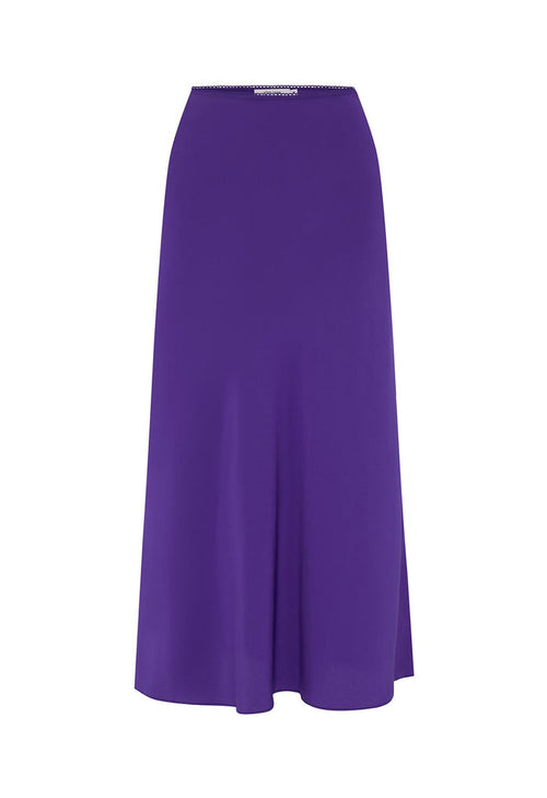 Bias Mid Skirt Viola Silk