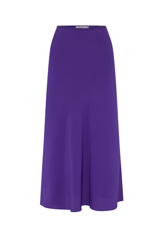 Bias Mid Skirt Viola Silk