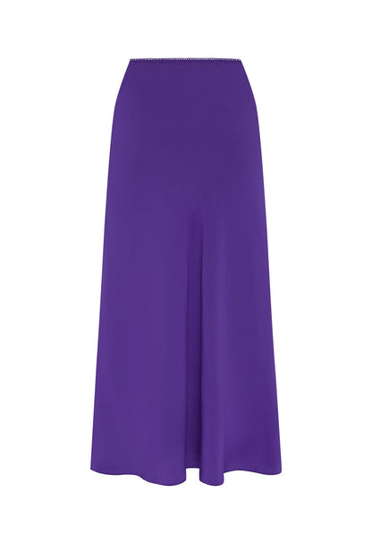 Bias Mid Skirt Viola Silk